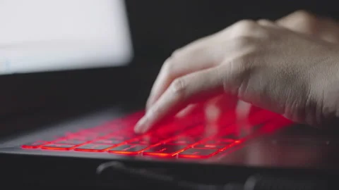 Laptop keyboard Video stock 164183987