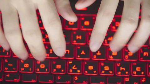 Laptop keyboard Video stock 164184236