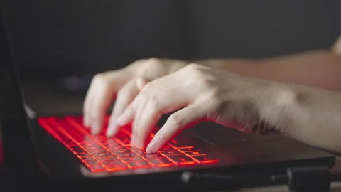 Laptop keyboard Video stock 164184459