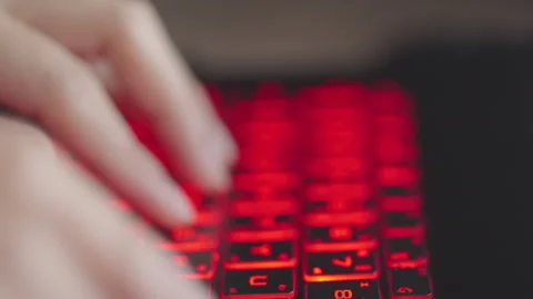 Laptop keyboard Video stock 164184538