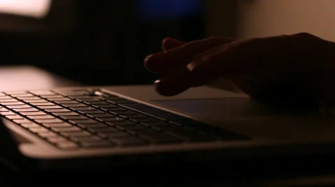 Laptop Keyboard Keys at Night Video stock 47714527