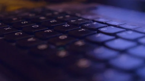 Laptop Keyboard Macro shot Stock Footage 114638474