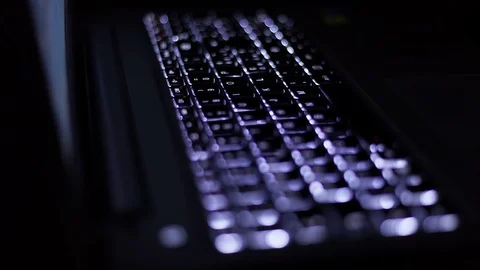 Laptop Keyboard at Night Stock Footage 99133802