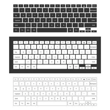 Laptop keyboard set Stock Illustration