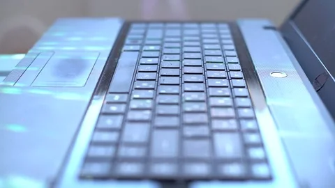 Laptop Keyboard With Shift With Illumination And Color Matri Stock Footage 75612992