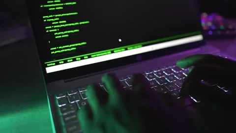 Laptop keyboard speed typing for coding by hand Stock Footage 290944928