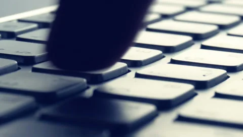 Laptop keyboard typing. Close up shot of hands touch typing on a laptop keyboard Stock Footage 87776395