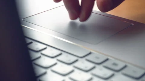 Laptop keyboard typing. Close up shot of hands touch typing on a laptop keyboard Stock Footage 87802658