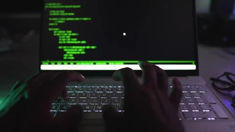Laptop keyboard typing coding on laptop screen Stock Footage 290944986