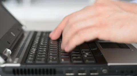 Laptop keyboard typing. Hands touch typing on a laptop keyboard. Stock Footage 53746858