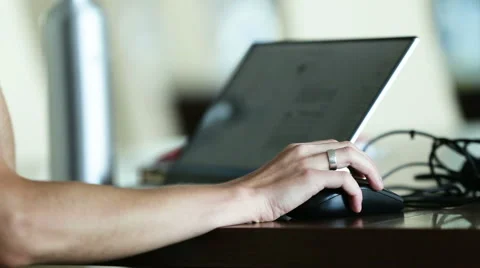 Laptop keyboard typing. Hands touch typing on a laptop keyboard Stock Footage 65834676