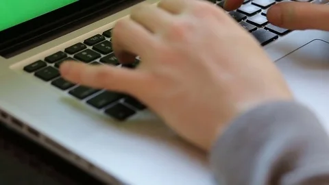 Laptop keyboard typing. Hands touch typing on a laptop keyboard. Stock Footage 73021040