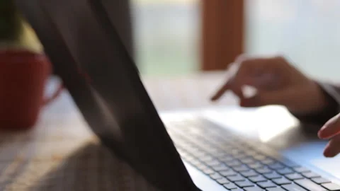 Laptop Keyboard Typing. Hands Touch Typing On A Laptop Keyboard. Video stock 100303438