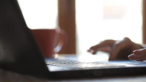 Laptop Keyboard Typing. Hands Touch Typing On A Laptop Keyboard. Video stock 100303465