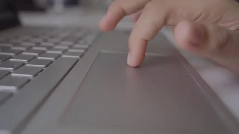 Laptop keypad using by one finger Stock Footage 293516731