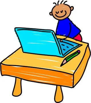 Laptop Kid Stock-Illustration