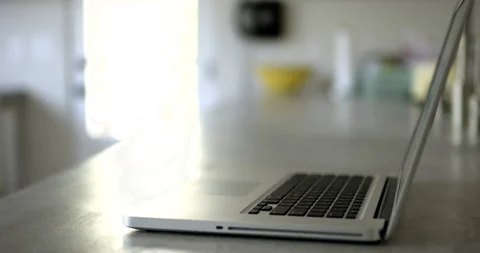 Laptop in a kitchen. 스톡 동영상 88368520