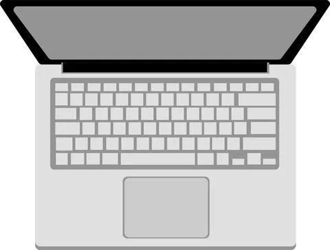 Laptop layout on an isolated white background. Stock Illustration