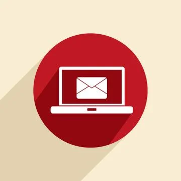 Laptop with letter envelope Stock Illustration