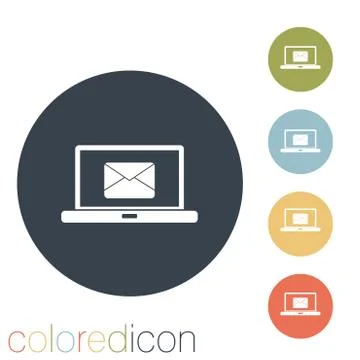 Laptop with letter envelope Stock Illustration