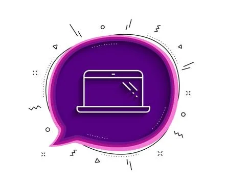 Laptop line icon. Mobile computer device sign. Vector Illustrazione stock