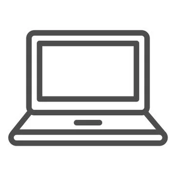 Laptop line icon. Portable computer, notebook device symbol, outline style Stock Illustration