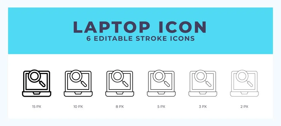 Laptop line icon. Vector icon symbol. Logo illustration. Editable line icon. 스톡 일러스트