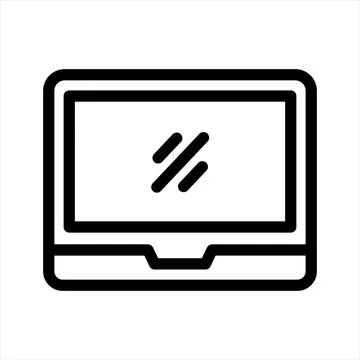 Laptop line icon vector illustration isolated on white background Illustrazione stock
