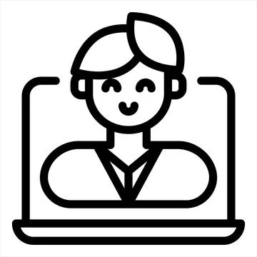Laptop line icon vector illustration isolated on white background 스톡 일러스트