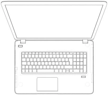 Laptop line view. Notebook. Created illustration of 3d. Illustrazione stock