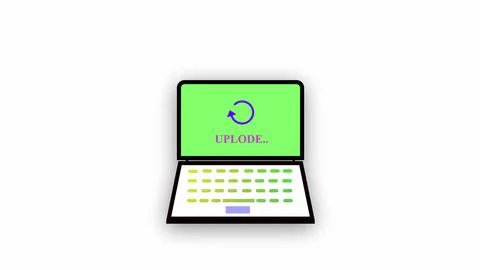 Laptop with a loading icon on the screen isolated on a white abstract backg.. Stock Illustration