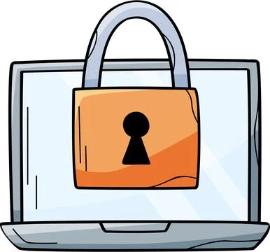 Laptop lock computer security Stock-Illustration