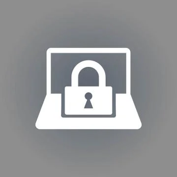 Laptop lock icon stock vector illustration flat design Stock Illustration