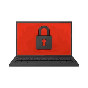Laptop lock illustration Stock Illustration