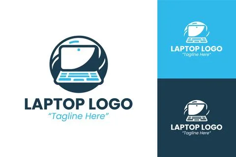 Laptop Logo Design Stock Illustration