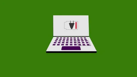 Laptop Low Battery Warning Concept Stock Footage 332468347