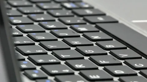 Laptop macro keyboard keys 4k Stock-Footage 112701413
