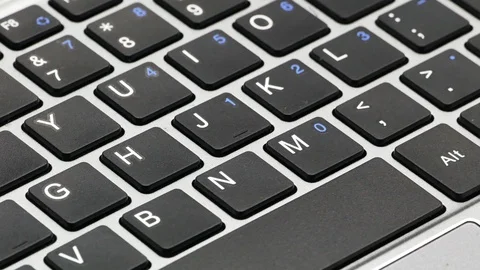 Laptop macro keyboard keys 4k Stock Footage 112701645
