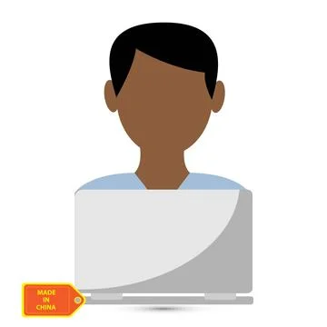 Laptop made in china Stock Illustration