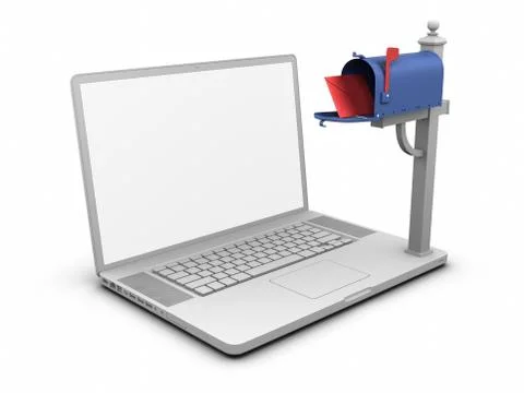 Laptop - mailbox Stock Illustration