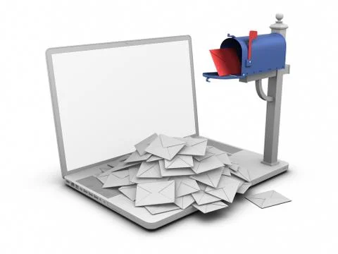 Laptop - mailbox Stock Illustration
