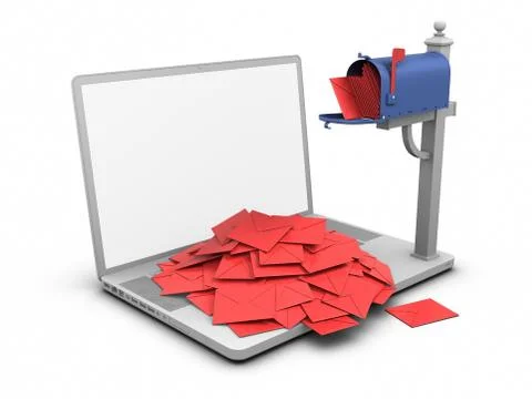 Laptop - mailbox Stock Illustration