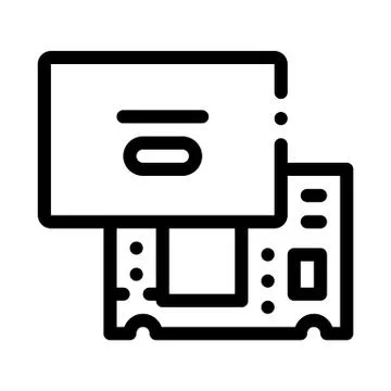 Laptop mainboard black icon vector illustration Stock Illustration