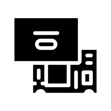 Laptop mainboard icon vector glyph illustration Stock Illustration