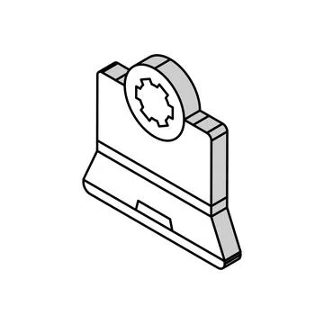 Laptop maintenance repair computer isometric icon vector illustration Illustrazione stock