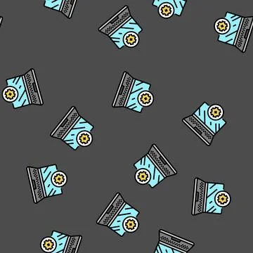 Laptop maintenance repair computer vector seamless pattern イラスト素材
