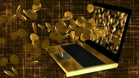 Laptop Making Money Stock-Footage 12585488