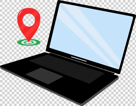 Laptop with maps icon, navigation (2) Illustrazione stock