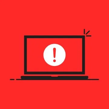 Laptop with message about cyber attack Illustrazione stock