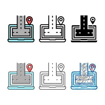 Laptop minimal program color icon vector Illustrazione stock